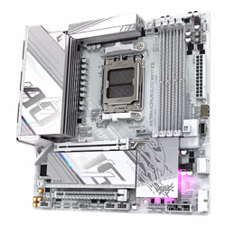 GIGABYTE X870M AORUS ELITE WIFI7 ICE Carte Mère – Compatible avec processeurs AMD Ryzen 9000, VRM numérique 14+2+2 phases, jusqu’à 8200 Hz DDR5 (O.C), 1× PCIe 5.0 + 1× PCIe 4.0, Wi-Fi 7, LAN 2.5 GbE, USB 4 - Vue supplémentaire 3