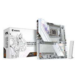 GIGABYTE X870 AORUS TACHYON ICE Carte Mère – Compatible avec les processeurs AMD Ryzen 9000, VRM numérique 18+2+2 phases, jusqu'à 9600 MHz DDR5 (OC), 1 x PCIe 5.0 + 2 x PCIe 4.0, Wi-Fi 7, LAN 5 GbE, USB 4