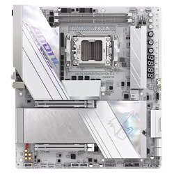 GIGABYTE X870 AORUS TACHYON ICE Carte Mère – Compatible avec les processeurs AMD Ryzen 9000, VRM numérique 18+2+2 phases, jusqu'à 9600 MHz DDR5 (OC), 1 x PCIe 5.0 + 2 x PCIe 4.0, Wi-Fi 7, LAN 5 GbE, USB 4