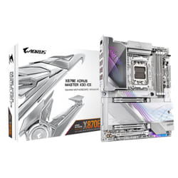 GIGABYTE X870E AORUS MASTER X3D ICE Carte Mère – Prend en charge les processeurs AMD Ryzen 9000, VRM numérique 18+2+2 phases, jusqu'à 9000 Hz DDR5 (OC), 2 x PCIe 5.0 + 3 x PCIe 4.0, Wi-Fi 7, LAN 10 GbE, USB 4