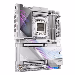 GIGABYTE X870E AORUS MASTER X3D ICE Carte Mère – Prend en charge les processeurs AMD Ryzen 9000, VRM numérique 18+2+2 phases, jusqu'à 9000 Hz DDR5 (OC), 2 x PCIe 5.0 + 3 x PCIe 4.0, Wi-Fi 7, LAN 10 GbE, USB 4 - Vue supplémentaire 4