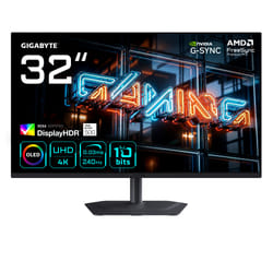 GIGABYTE MO32U24 Moniteur Gaming OLED 32" 4K UHD - 3840 x 2160, 240Hz, 0.03ms, 300 cd/m², G-Sync Compatible, FreeSync Premium Pro, Display HDR True Black 500, HDMI 2.1, DisplayPort 1.4