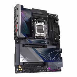 GIGABYTE X870E AORUS MASTER X3D Carte Mère - Prend en charge les processeurs AMD Ryzen 9000, VRM numérique 18+2+2 phases, jusqu’à 9000MHz DDR5 (O.C.), 2xPCIe 5.0 + 3xPCIe 4.0, Wi-Fi 7, LAN 10GbE, USB 4 - Vue supplémentaire 4