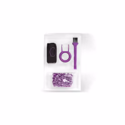 Cooler Master CKA-AKC, Kit de nettoyage d'équipement électronique, Clavier, Plastique, Textile, Noir, Violet, 16 g, 8,1 mm