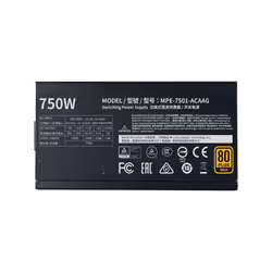 Cooler Master MWE Gold 750 - V2 unité d'alimentation d'énergie 750 W 24-pin ATX ATX Noir