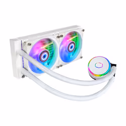 Cooler Master MasterLiquid PL240 Flux White Edition, Liquid cooling kit, 12 cm, 2300 tr/min, 32 dB, 72,37 cfm, Blanc