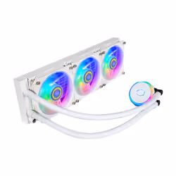 Cooler Master MasterLiquid PL360 Flux White Edition, Liquid cooling kit, 12 cm, 2300 tr/min, 32 dB, 72,37 cfm, Blanc
