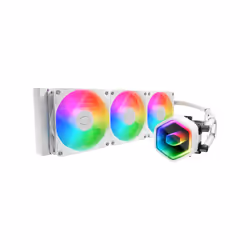 Cooler Master MasterLiquid Core II Series, Kit de refroidissement du liquide, 12 cm, 650 tr/min, 1750 tr/min, 120 m³/h, Blanc