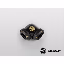 Bitspower Carbon Black, Coude à compression, Laiton, Noir, Charbon, 90°, RoHS, 1 pièce(s)