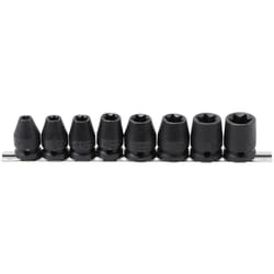 Rail 8 douilles impact torx femelles a choc de E10 à E24 carre 1/2