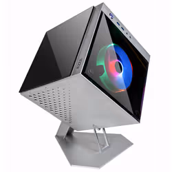 Azza CUBE MINI 805, Cube, PC, Argent, Mini-ATX, Aluminium, Verre trempé, Multicolore