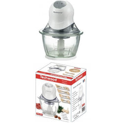 Mini Hachoir BLANC Bol en verre 600 ML - 300W 2 Vitesses
