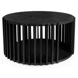 Table Basse Ronde Design Drum 83cm Noir