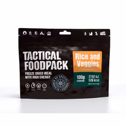 Tactical Foodpack Rice and Veggies, 100 g, 100 g, 8 min, Rice (31%), beans (10,4%), fresh cabbage (8,6%), tomato sauce, rapes ...