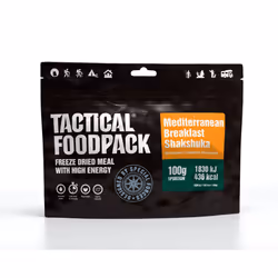 Tactical Foodpack Mediterranean Breakfast Shakshuka, Fromage, Poivre, Riz, Tomate, 100 g, 8 min, Rice, chickpeas, liquid egg ...