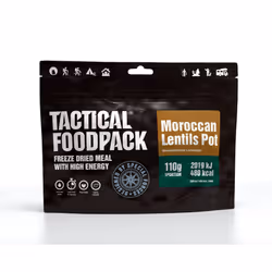 Tactical Foodpack Moroccan Lentils Pot, 110 g, 110 g, Rice, lentils (24%), sweet potatoes, carrots, bell peppers, onions, spi ...