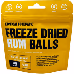 Tactical Foodpack Freeze-Dried Rum Balls, 40 g, Poudre de cacao, Œufs, cacao, farine de blé, lait concentré sucré (lait, sucr ...