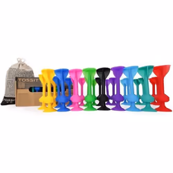 TOSSIT Jeu Fléchettes Ventouse Pétanque Intérieur Extérieur Sol Mur Silicone Puissant 8 Couleurs Party Pack