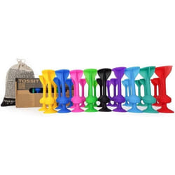 TOSSIT Jeu Fléchettes Ventouse Pétanque Intérieur Extérieur Sol Mur Silicone Puissant 8 Couleurs Party Pack