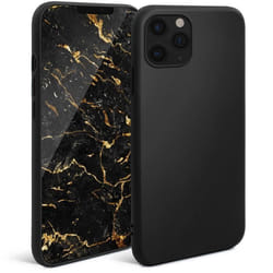 Moozy Minimalist Series Coque en Silicone pour iPhone 11 Pro Noire - Finition Mate Fin et Mince de TPU
