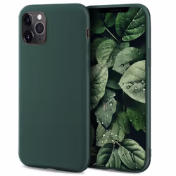 Coque en Silicone - Moozy - iPhone 11 Pro Max - Vert Foret - Finition Mate - Souple et Anti-rayures