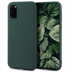 Coque en Silicone - Moozy - Minimalist Series - Samsung S20 - Vert Foret - Finition Mate