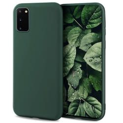 Coque en Silicone - Moozy - Minimalist Series - Samsung S20 - Vert Foret - Finition Mate