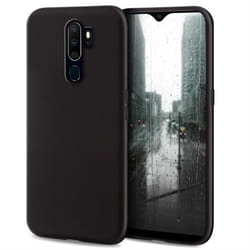 Coque en Silicone Oppo A9 2020 - MOOZY - Minimaliste - Finition Mate - Noir