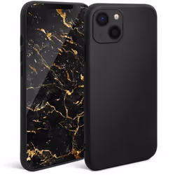 Moozy Minimalist Series Coque en Silicone pour iPhone 13 Mini Noire - Finition Māte