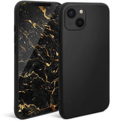 Moozy Minimalist Series Coque en Silicone pour iPhone 13 Mini Noire - Finition Māte