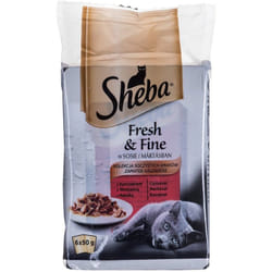 Sheba - fresh fine sachet - nourriture humide pour chat en sauce au poulet et au boeuf - 36 sachets de 6 x (6 x 50 g)