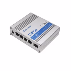 Teltonika TSW100 commutateur réseau Gigabit Ethernet (10/100/1000) Connexion Ethernet, supportant l'alimentation via ce port (PoE) Bleu, Métallique