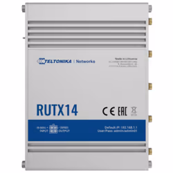 Teltonika RUTX14, Routeur de réseau cellulaire, Argent, Aluminium, Énergie, Statut, WAN, Gigabit Ethernet, 10,100,1000 Mbit/s