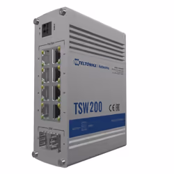 Teltonika TSW200 commutateur réseau Non-géré Gigabit Ethernet (10/100/1000) Connexion Ethernet, supportant l'alimentation via ce port (PoE) Aluminium