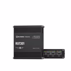 Teltonika RUT301 (EU) ethernet router, Routeur de réseau cellulaire, Noir, Aluminium, Industriel, LAN, Énergie, Statut, WAN,  ...