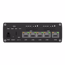 Teltonika RUTM56 routeur sans fil Gigabit Ethernet Bi-bande (2,4 GHz / 5 GHz) 5G Noir - Vue supplémentaire 4