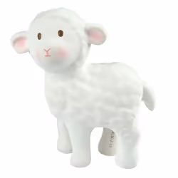 TIKIRI Bahbah the Lamb Organic Natural Rubber Teether, Rattle & Bath Toy anneau de dentition
