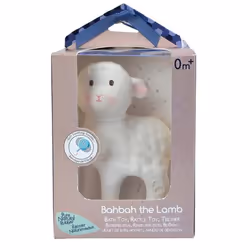 TIKIRI Bahbah the Lamb Organic Natural Rubber Teether, Rattle & Bath Toy anneau de dentition