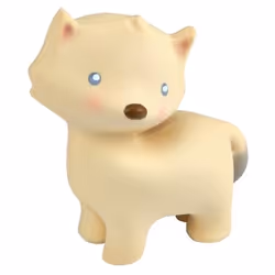 TIKIRI My First Arctic Fox -Organic Natural Rubber Teether, Baby Rattle & Bath Toy, Garçon/Fille, Caoutchouc, Beige