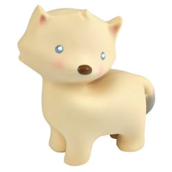 TIKIRI My First Arctic Fox -Organic Natural Rubber Teether, Baby Rattle & Bath Toy anneau de dentition