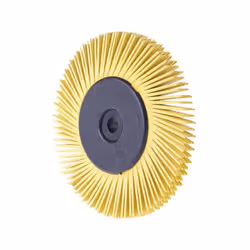Brosse Radiale Bristle Brush BB-ZB, Ø x épaisseur : 150 x 12 mm, Grain 80, Couleur jaune, Nombre de segments : 8 Matière de g ...