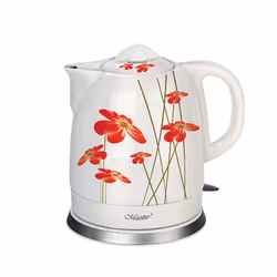 Feel-Maestro MR-066-RED FLOWERS, 1,5 L, 1200 W, Rouge, Blanc, Vitrocéramique