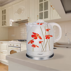 Feel-Maestro MR-066-RED FLOWERS bouilloire 1,5 L 1200 W Rouge, Blanc