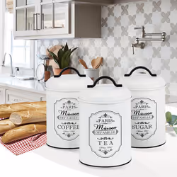 Maestro MR-1771-3CS boîte de rangement pour cuisine Ensemble de service à thé + café + sucre Métal