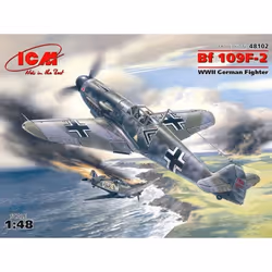 ICM - Maquette Avion Messerschmitt Bf 109f-2  Wwii German Fighter Icm 48102 1/48ème Maquette Char Promo - Ref : 13858