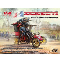 Maquette et figurines militaires : Taxi de la Marne avec Infanterie Française Bataille de la Marne