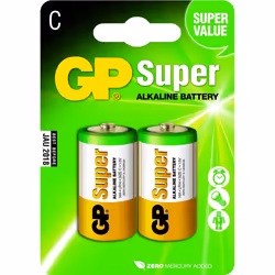 GP Batteries Super Alkaline C, Batterie à usage unique, C, Alcaline, 1,5 V, 2 pièce(s), Multicolore