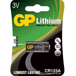 GP Batteries Lithium CR123A, Batterie à usage unique, CR123A, Lithium, 3 V, 1 pièce(s), Noir