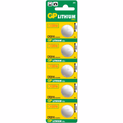 GP Batteries Lithium Cell CR2016, Batterie à usage unique, CR2016, Lithium, 3 V, 5 pièce(s), Acier inoxydable