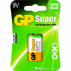 GP Batteries Super Alkaline 9V, Batterie à usage unique, 9V, Alcaline, 9 V, 1 pièce(s), Multicolore